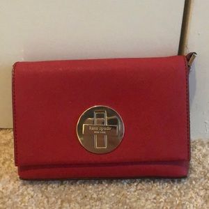 Kate Spade Red Leather Crossbody Bag